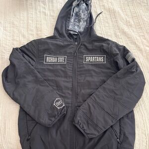 Michigan State Spartans Men's Gray/Camo Jacket